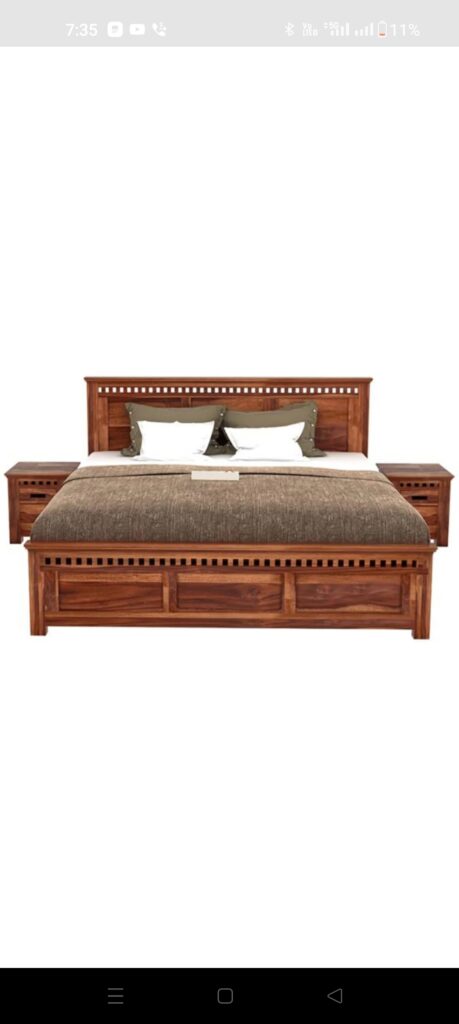 Wooden Queen Bed with Storage