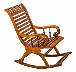 Handcrafted Teak Wood Rocking Chair